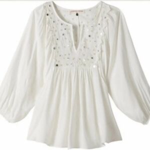 Rebecca Taylor Eyelet Yoke Blouse Size 2 (XS)